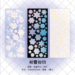 3pcs Colorful Party Decorative Stickers Cute butterfly feather bubble Scrapbooking Label Diary Stationery Art Journal Planner