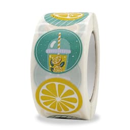 100-500pcs 1 inch 8 Kinds of Design Lemon Stickers Thank You Stickers for Envelope Seals Business Packaging Party Favors Decor