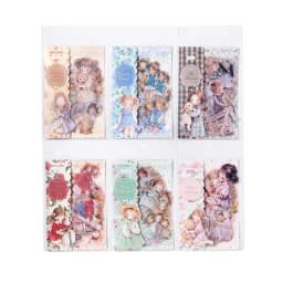 40pcs/pack Kawaii Ins Aesthetic Stationery Stickers Cute Doll PET Stickers DIY Scrapbook Diary Album Junk Journal Decoration