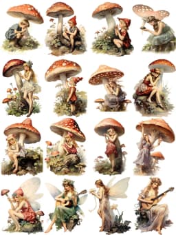 16Pcs/Pack Flower Elf Fairy Sticker DIY Craft Scrapbooking Album Junk Journal Decorative Stickers
