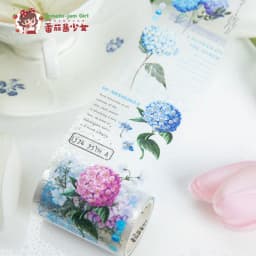 2m/roll Junk Journal Collage Material Stickers Creative Text Plants Flowers PET Masking Tape Scrapbook DIY Supplies Stickers