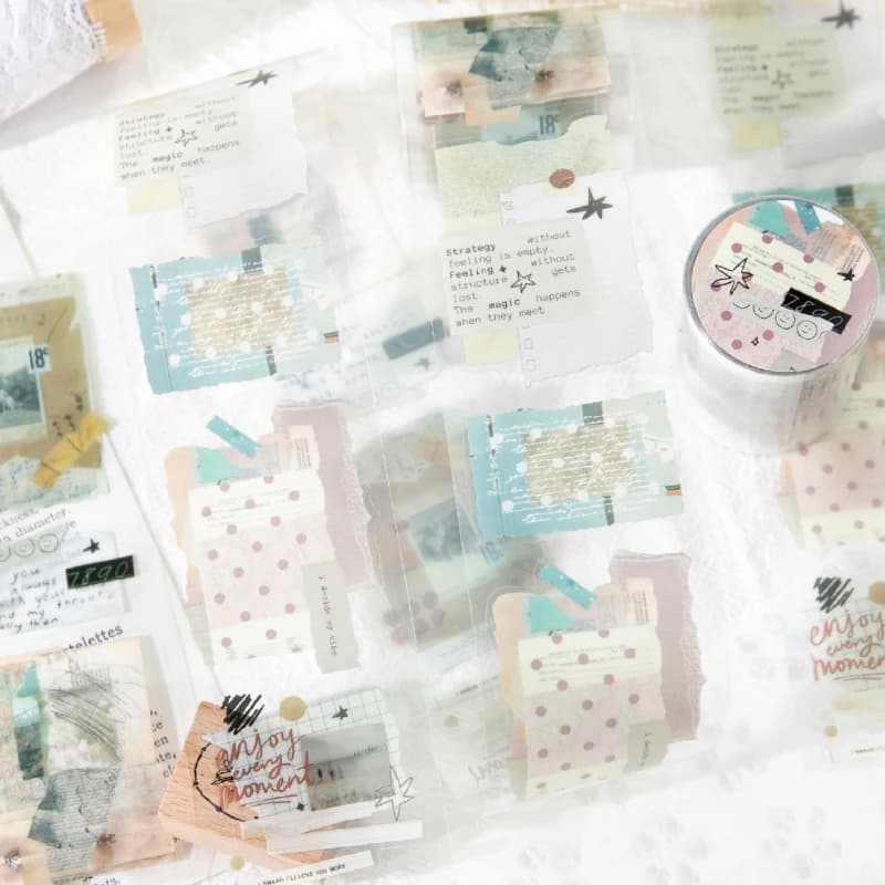 Journal GO 5x200cm Freedom is the Wilderness Retro Art Die Cut Tape Stickers Creative Journal Scrapbooking DIY Aesthetic Sticker