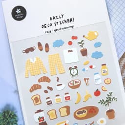 Korean Import Suatelier Good Morning Breakfast Stickers Scrapbooking Diy Journaling Diary Stationery Decor School Sticker 1123