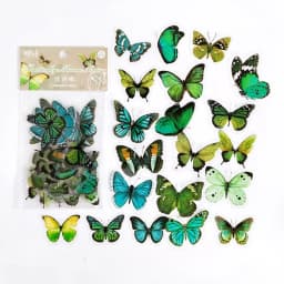 40pcs/pack Colorful Butterfly PET Stickers Nature Series Retro Literary Journal Album Notebook DIY Decoration