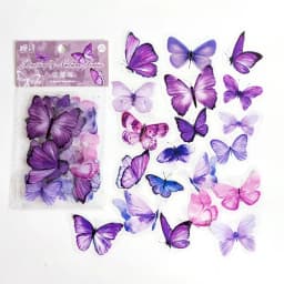 40pcs/pack Colorful Butterfly PET Stickers Nature Series Retro Literary Journal Album Notebook DIY Decoration