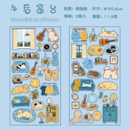 2sheets Small Daily Series Kawaii Cartoon Animal Die Cutting Stickers DIY Diary Scrapbook Aesthetics Stationery Stickers