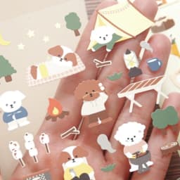 Korean Import Suatelier Go Camping Puppy Party Day Stickers Scrapbooking Diy Journal Dairy Cute Decor Stationery Sticker