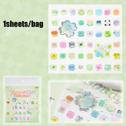 Mr Paper PET Holographic Silver Resin Coated Sticker Single Sheet Glitter Transparent Decal Planner Phone Case DIY Decoration