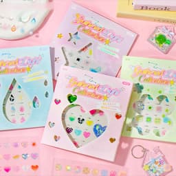 Mr Paper PET Holographic Silver Resin Coated Sticker Single Sheet Glitter Transparent Decal Planner Phone Case DIY Decoration