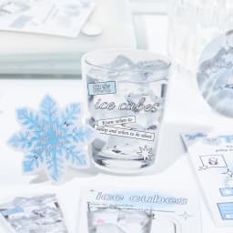 22pcs Sea Salt Ice Cube Series Kawaii Ins Winter Elements Decorative Stickers Material Pack Creative Scrapbooking DIY Aesthetics