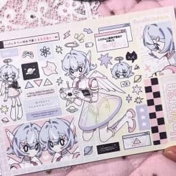 Korean Ins Cute Dark Girl Decorative Stickers Book Scrapbooking Phone Case DIY Journal Collage Material Sticker Gift
