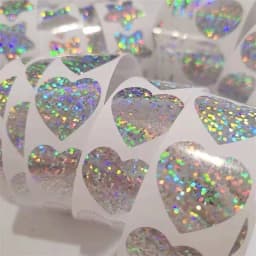 500pcs/roll Laser Blank Love Heart Stars Round Stickers Handmade Decoration Holiday Birthday Party Gift Sealing Label 1inch