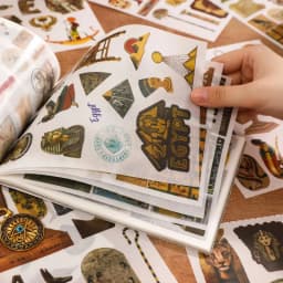 50pcs Ancient Egypt Maerial Pack with Stickers and Material Paper Craft Scrapbooking Junk Journal Decorative Stickers