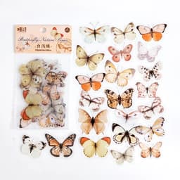 40pcs/pack Nature Series Retro Colorful Butterfly PET Stickers Literary Journal Album Notebook DIY Decoration