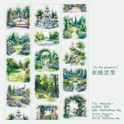 80mm * 2m/roll World Landscape Corner PET Die cut Stickers Art Handbook Collage DIY Scrapbook Diary Material Sticker Mask Tape