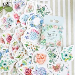 45Pcs/Box Vintage Flower Series Stickers Scrapbooking Daily Planner Kawaii Sticker DIY Notebook Stationery School Supplies