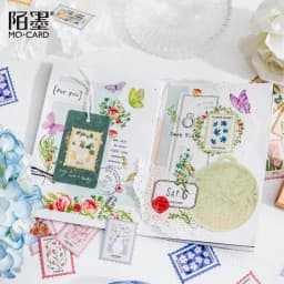 45Pcs/Box Vintage Flower Series Stickers Scrapbooking Daily Planner Kawaii Sticker DIY Notebook Stationery School Supplies