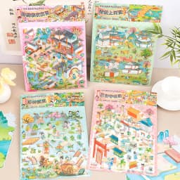 Traditional Famous Painting Series Kawaii 3D Miniature Scene Stickers DIY Scrapbook Handmade Stacking Stationery Stickers