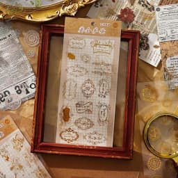 Golden Romance Series Vintage Journal Stickers Cute Scrapbooking Decoration Hologram Deco Butterfly Flower Whales DIY