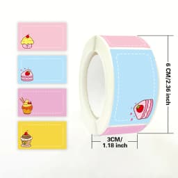 250pcs/roll Cartoon Name Stickers for Kids School Kitchen Sticker Refrigerator Food Storage Label Sticker Stationery Handwritten