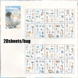 Mr.Paper 20Pcs/Bag Eternal Whispers Series Dual-Material Girl Theme Stickers DIY Base Material for Scrapbook Journal Decor