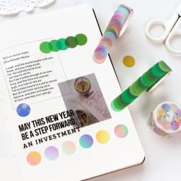 100pcs/roll Colorful Polka Washi Paper Collage Round Stickers Tape Dot Decoration Hand Account Stickers