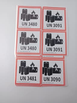 100x100mm Lithium Battery Label UN3481 UN3480 UN3091 UN3090 Transport Warning Label for Products Containing Batteries
