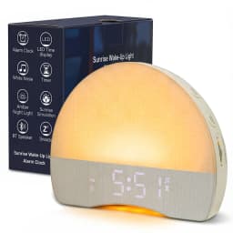 Wake Up Lights Sunrise Alarm Clock Dimmable Night Light White Noise Sound Machine with 30 Soothing Sounds for Heavy Sleeper Gift