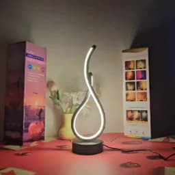 LED Night Table Lamp Modern Spiral Dimmable Bedside Bedroom Lamps Nightstand Desk Lamp Night Light for Living Room Home Office