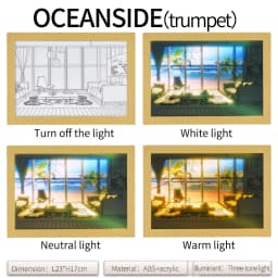 INS Lighting Painting Decorations Modern And Minimalist Bedside Bedroom Creative Luminous Lighting Painting Three Color Dimming