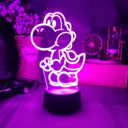 Harajuku Popular Funny Yoshi 3D Laser Acrylic Lamp 7 Color Changing Nightlight for Kids Bedroom Decoration Xmas Gift Desk Lamps
