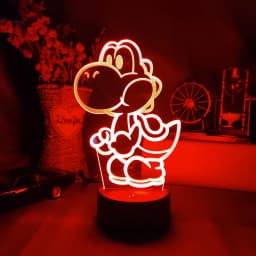 Harajuku Popular Funny Yoshi 3D Laser Acrylic Lamp 7 Color Changing Nightlight for Kids Bedroom Decoration Xmas Gift Desk Lamps