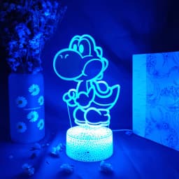 Harajuku Popular Funny Yoshi 3D Laser Acrylic Lamp 7 Color Changing Nightlight for Kids Bedroom Decoration Xmas Gift Desk Lamps