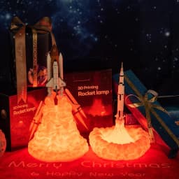 3D Print Space Shuttle LED Night Lamp Bedside Desk Lamp 800 mAh USB Rechargeable Rocket Light Christmas Kids Gift for Room Decor