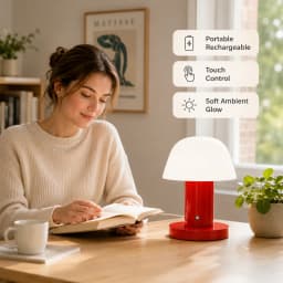 Bedroom Living Room Dining Room Outdoor Rechargeable Mushroom Table Lamp LED Touch Switch Small Mushroom Night Light