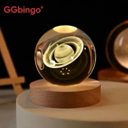 GGbingo 6cm Crystal Ball Decoration Astronomy Solar System Planets Moon Astronaut LED Balls Home Snow Glass Globe Decorations