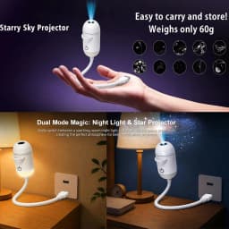 36 Slides Rotatable Galaxy Starry Sky Projector Portable Car Home Decor 2-in-1 Wiring-free Led Atmosphere Lamp Kids Adult Gifts