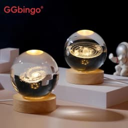 GGbingo LED Night Light Milky Way Galaxy Solar System Crystal Ball Night Lamp Bedroom Ambient Light Creative Gift Night Light