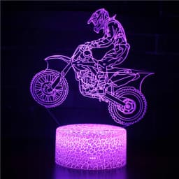 Nighdn Acrylic LED 3D Illusion Lamp Motorcycle Rider Night Light for Kids Bedroom Decoration Birthday Christmas Gift for Boys