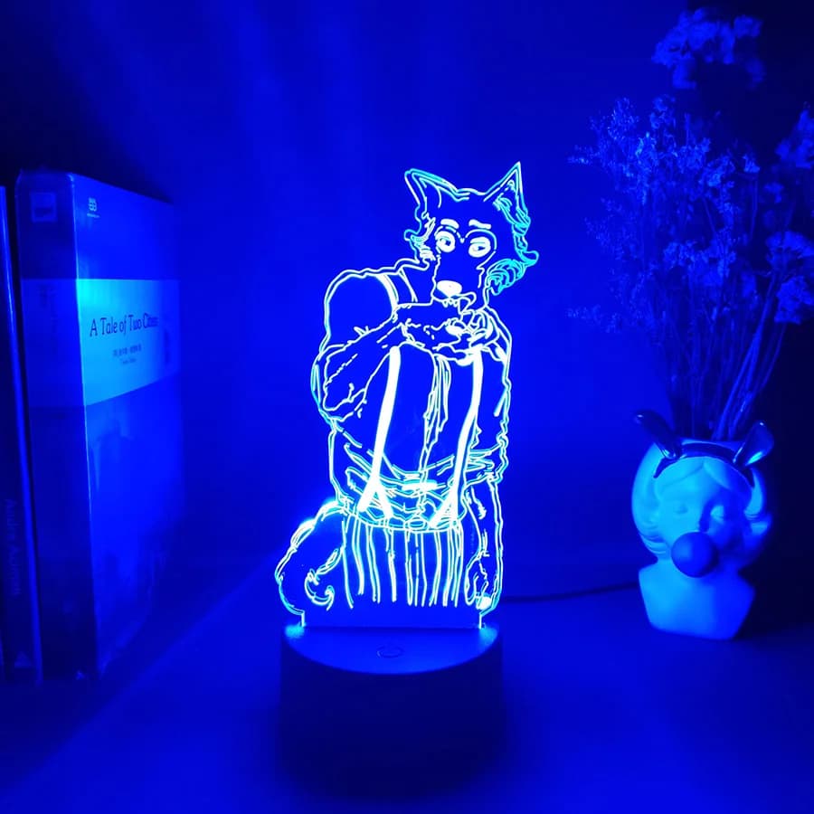 Beastars legoshi 3D Anime Light Acrylic Lamp Figure Legosi Cute Room Decoration 7 Color Changing Fans Art Lighting Collection