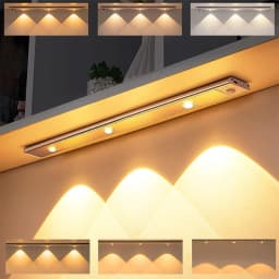 Under Cabinet Lights, Rechargeable Motion Sensor Light Indoor, Wireless and 3-Color Dimmable with Cat’s Eye Hill Effect