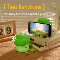 LED Silicone NightLights Cartoon Broccoli Sleep Lamp Patting Lights USB Charging Atmosphere Lamps Bedside Decor for Kids Gifts