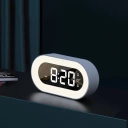 New Music LED Digital Alarm Clock Voice Control Night Light Design Desktop Clocks Home Table Decoration Children's Gifts