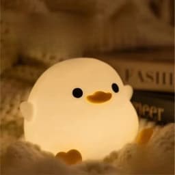 Cute Duck Cartoon Animals Silicone Lamp LED Night Light for Children Kid Touch Sensor Timing USB Rechargeable for Birthday Gift