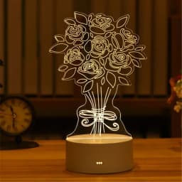 USB Operated 3D Acrylic LED Night Light Festival Birthday Kids Gifts Bedroom Bedside Decor Night Lamp Home Novelty Lighting