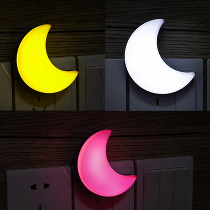 LED Moon Night Lights/Wall Lamp Cute Mini EU/US Plug Lights For Children Room Bedroom Living Room Decoration Lighting Night Lamp