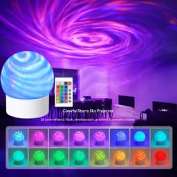 16 Colors Starry Sky Projector Light LED Night Light with Remote Control USB Plug Auto Rotate for Home Room Party Ceiling Decor