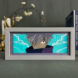 Anime Light Box Jujutsu Kaisen Satoru Gojo Eye Face Room Decor Lightbox Manga 3d Papercut Lamp For Children's Bedroom Boy's Gift