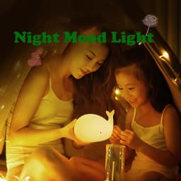 Cartoon Whale Silicone Light,LED NightLight,Rechargeable RGB Atmosphere Lamp Bedroom Bedside Decor for Children Holiday Gifts