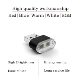 5 Styles Mini USB Light LED USB Night Light Modeling Car Ambient Light Neon Interior Light Car Jewelry Decorative Ambient Light